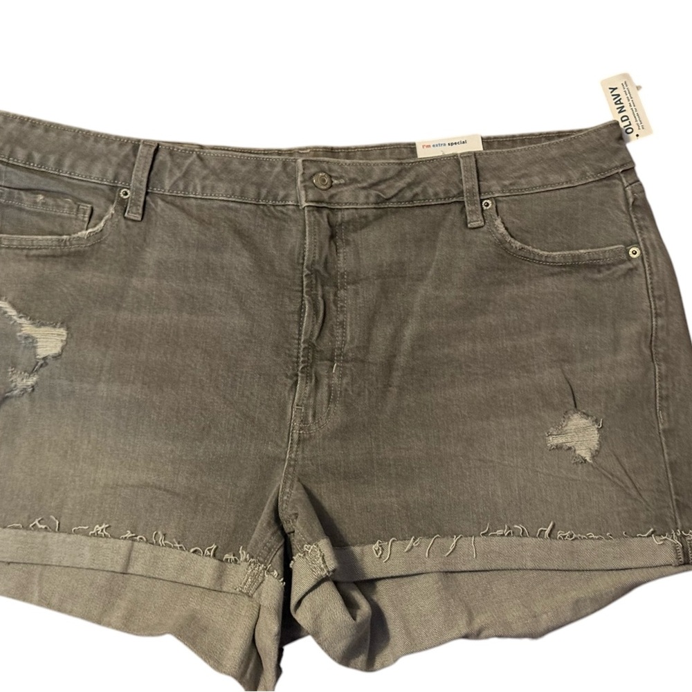 Women's Gray Distressed Shorts